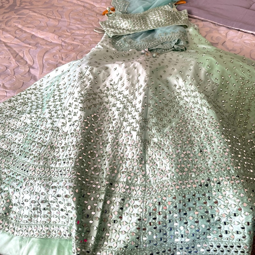 Brand New never worn Mint Green mirrored heavy Legenga